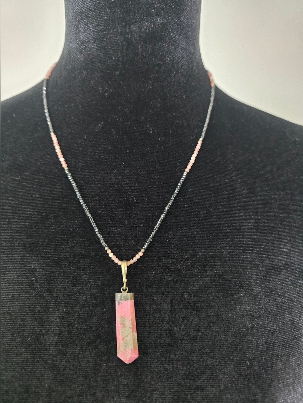 Pink Rhodonite Handcrafted Pendant Necklace - Women Jewelry